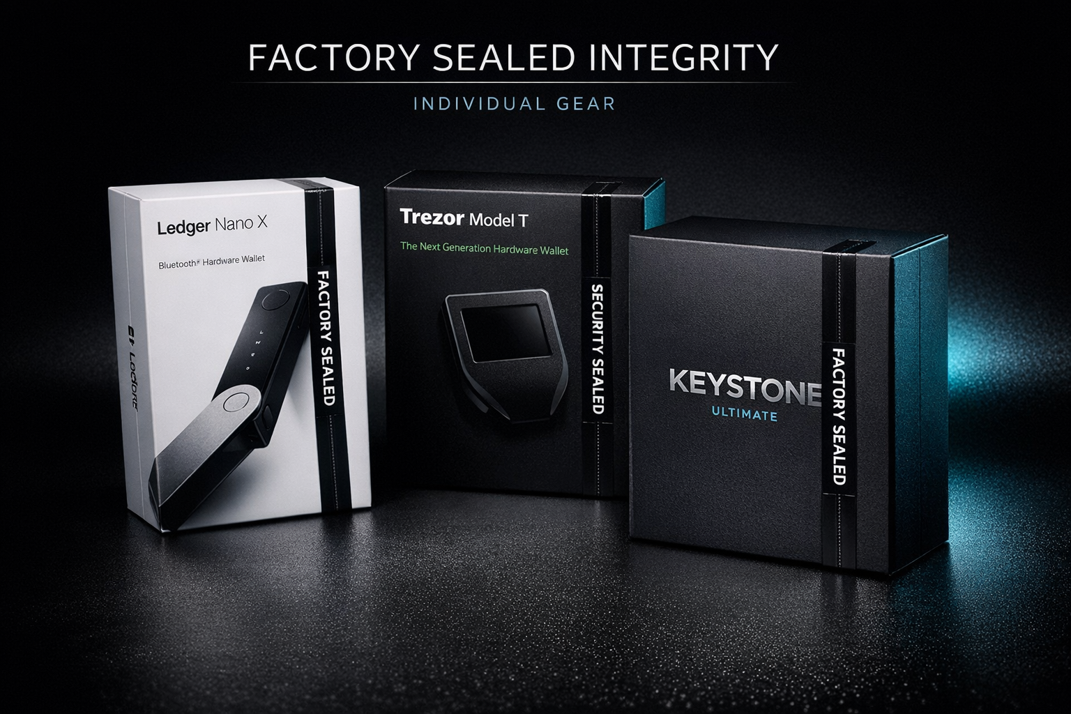 Factory Sealed Integrity — Ledger Nano X, Trezor Model T, Keystone Ultimate
